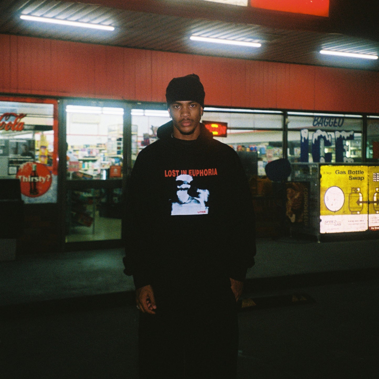 'LOST IN EUPHORIA' HOODIE - BLACK